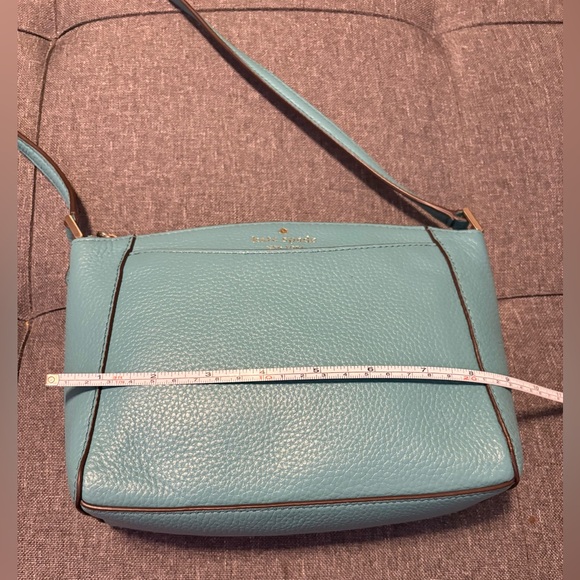 Kate Spade Monica Pebbled Teal Leather Crossbody - Picture 7 of 10